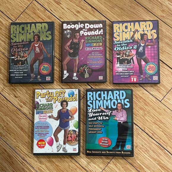 Lot of (5) Sealed Richard Simmons Workout DVDs fitness retro - Picture 1 of 2